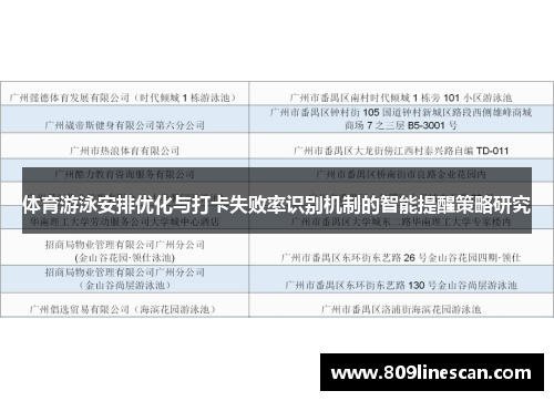 体育游泳安排优化与打卡失败率识别机制的智能提醒策略研究